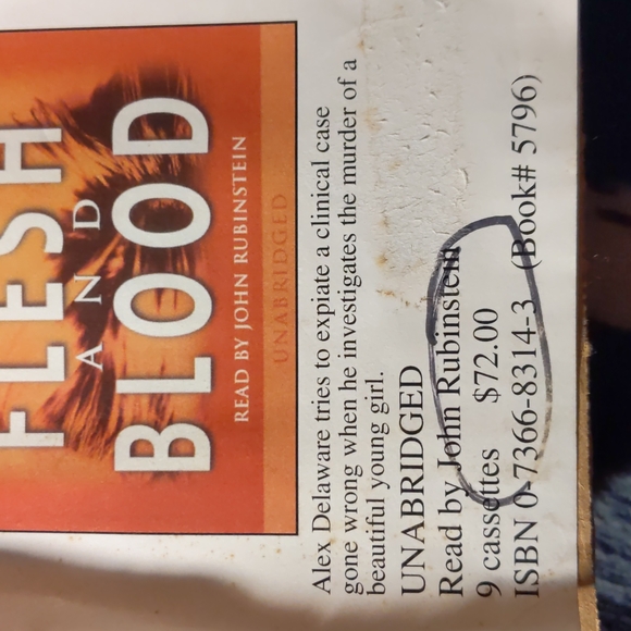 Flesh and Blood Jonathan Kellerman Audiobook Cassette - Picture 3 of 3